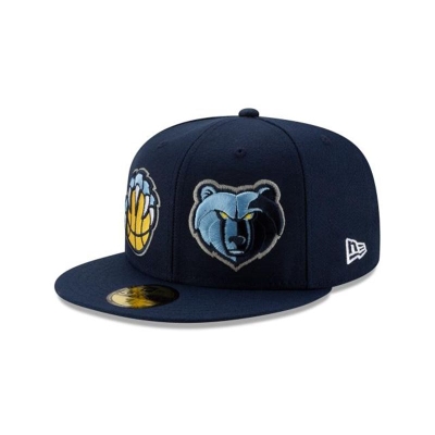 Memphis Grizzlies Gorra | New Era NBA Double Hit 59fifty Fitted Cap Mexico - Azules